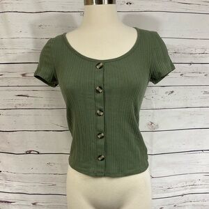 Mudd Olive Ribbed Top